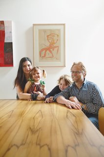 Almost Perfect - Photo 6 of 8 - Wilkin and Pini, together with their children Ava and Tom, sit at a dining table made from black heart sassafras, an Australian wood.