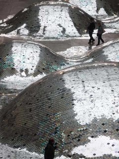 WasteLandscape Made of CDs - Photo 3 of 5 - The CD blankets were draped over inflatable mounds.