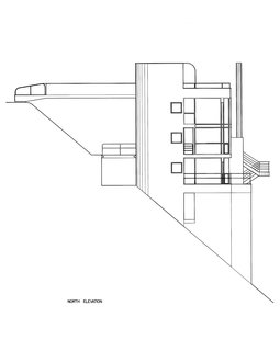 An original plan illustrates the extreme slope of the site.