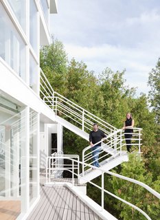 Michael McCarthy and Marcia Myers on the exterior promenade.
