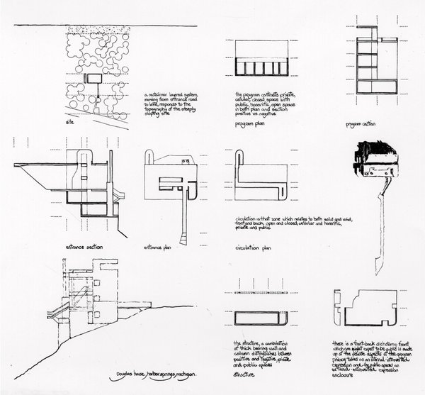 An original sketch from Richard Meier's office.
