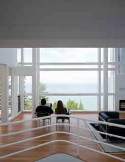 The pair take in the expanse of Lake Michigan. The Douglas House's views are completely unencumbered.