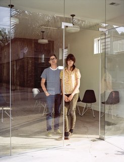 Josh Nissenboim and Helen Rice inside Fuzzco, their design firm, Fuzzco, headquartered just down the street.