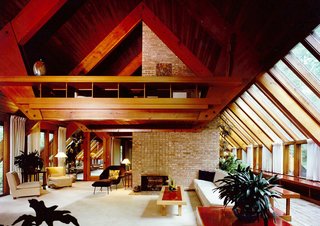 Here's an interior of the Ashmun house with its floating mezzanine and ample natural light.