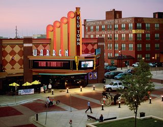 Wichita's OldTown Theatre Grill where you can eat dinner while watching a movie.
