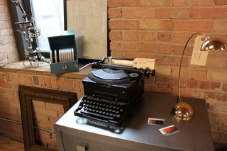 Manly Vintage stocks top notch masculine style like this refurbished brushed metal casegood, which co-owner Morgan Gagne painstakingly prepped especially for The Vintage Bazaar. Gagne and biz partner Jayson Franklin also restore old typewriters and vintage fans. <br><br>Photo by <br><br>Felix Jung