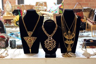 Statement necklaces like these elaborate examples from seller Shop NOV (Adrienne Baskin) were a big seller at the May TVB. <br><br>Photo by <br><br>Felix Jung
