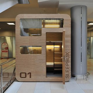 The Sleepbox is an oasis of clam for weary travelers.