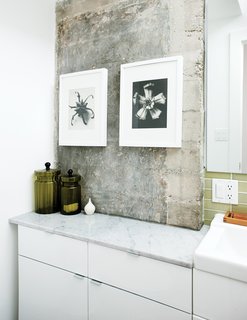 Though only two feet deep, the Ikea cabinet Azevedo bought for the guest bath didn’t quite fit, so she sliced off eight inches with a table saw. "It might be unorthodox, but it was just easier, faster, and cheaper to do it myself," says the former furniture designer.