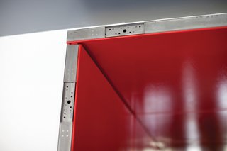 Lignano, Tolla, and Scholtz left the ends of the doors unpainted to show off the recycled material.
