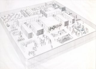 Here's a view of what a floor of Minoru Yamasaki's World Trade Center would look like from 1964.