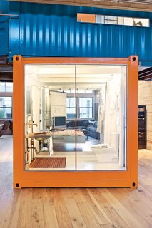 With the flick of a switch, the glass goes from opaque to clear.