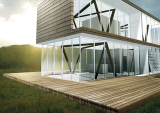 On the domestic scale, QuaDror not only provides the structural integrity of the home, but adds quite a bit of visual interest to the interior.
