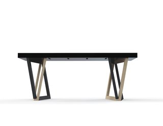 Compact Desk"Designers always like the idea of sawhorses for desks," Benshetrit says. "They’re cheap and easy to move, multiply, and put away." The QuaDror version has a slightly smaller footprint than a standard sawhorse, which means more lateral leg room, "and if you orient the V side of the triangle toward where you’re sitting, it’s even roomier." Additionally, "it folds flat, doesn’t require assembly, and works with any desktop." Studio Dror plans to self-market the desk, first on the Web, then through selected stores, and to hit different price points depending on the quality of the wood. "I like the Johnnie Walker approach—birch is Red Label, mahogany is Blue."