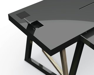 Unlike your typical sawhorse desk, which often comprises a pair of struts and a board as the desktop, the QuaDror system can support a much sleeker aesthetic.