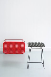 Modern French Design: Normal Studio - Photo 3 of 12 - Created for ENO (Editor of New Objects) in 2008 and available in three sizes, the Ajours table features a latticed lacquered-wood seat affixed to a steel base.