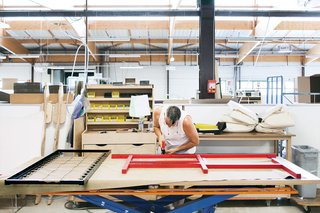 Ruché Sofa - Photo 1 of 11 - Any wood waste generated in Ligne Roset’s manufacturing process is used to heat the company’s factories in the winter. Leather scraps are sold to make boots and wallets.