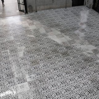 12 Questions for Luis Urculo - Photo 1 of 3 - This 2009 installation at La Casa Encendia, an art center in Madrid, is one of my favorite projects by Urculo. In it, he uses graphics printed on the floor to show how people move through a space.