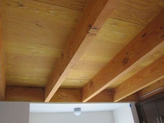 Building a Zero-Energy Community: Part 9 - Photo 4 of 6 - FSC-certified exposed framing and plywood was a resource-efficient step which helped to create modern ceilings.