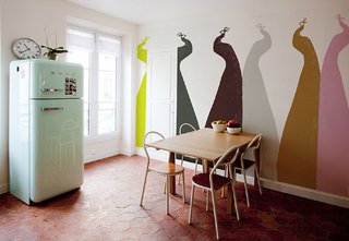 Fantastical Walls - Photo 1 of 3 - The colorful Peacocks pattern. Customers can select their own colors depending on just how mod and Liberace they're feeling (ahem).