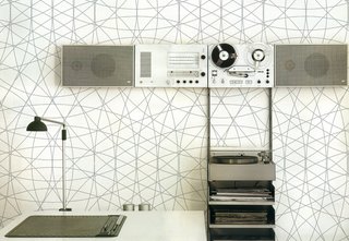 Fantastical Walls - Photo 2 of 3 - The graphic Rosace print which nicely complements, say, a Dieter Rams sound system.