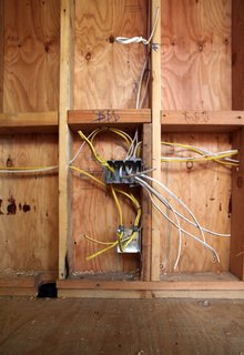 Here's a shot of the wiring to a switch box and a receptacle for electrical outlet.