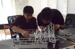The Making of Screenplay: Part 4 - Photo 5 of 5 - Here we are building the frame using polystyrene sticks.