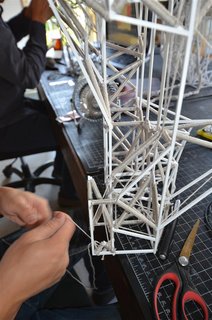 The Making of Screenplay: Part 4 - Photo 2 of 5 - Here’s a close-up showing the frame being "pre-looped" with yarn.