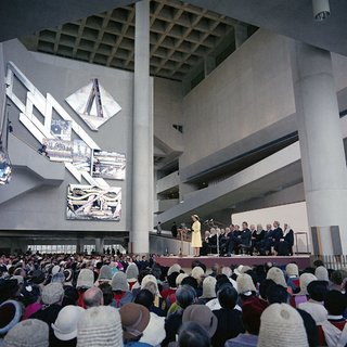 Three Buildings: Andrew Maynard - Photo 1 of 4 - The High Court of Australia in Canberra has a massive central void and opened in 1980. The Royal Australian Institute of Architects’ gave the building its 25 Year Award.