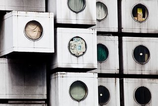 Three Buildings: Andrew Maynard - Photo 2 of 4 - Here's a close-up of the rather dingy capsules in the tower taken by Jim O'Connell for the New York Times.