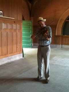 Friday Finds 06.01.12 - Photo 2 of 4 - Kirk Brandenberger plays the fiddle in the Keokuk Union Depot.