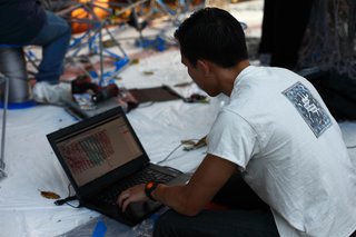 The Making of Screenplay: Part 10 - Photo 6 of 8 - We frequently check the digital model to make sure that the rope is going the right path. Photo by Clifford Ho.