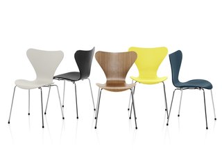 The Series 7 chair, designed by Arne Jacobsen in 1955 and today one of Fritz Hansen's most frequently knocked-off products.