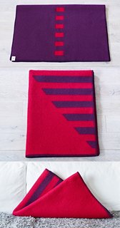 When folded a certain way, the blanket's pattern looks like the Snøhetta logo.