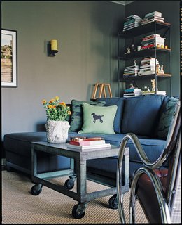 The jute rug and industrial coffee table in this living were chosen not only as design elements, but as sensible solutions to the owner's dog. Natural fiber rugs are not very absorbent, which gives you more time to clean up accidents. Reprinted from The First Apartment Book by Kyle Schuneman. Copyright © 2012. Published by Clarkson Potter, a division of Random House, Inc.