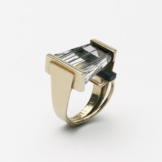 Imagine if Moholy-Nagy Made Jewelry - Photo 1 of 3 - Margaret De Patta’s rutilated-quartz-and-onyx ring from 1954 exhibits the qualities typical of her oeuvre, where the organic, the handmade, and machine-tooled intersect. As Museum of Arts and Design curator Ursula Ilse-Neuman puts it, "It’s very unusual for a jeweler to be that interested in constructivism and the Bauhaus movement."