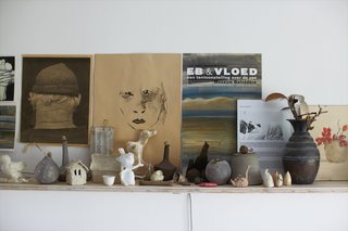 Leen's house is filled with assorted ceramics from years past.