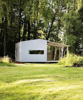 The homes are painted wood, and include a shaded deck space, plus full insulation and electricity, for a price of about $29,000.