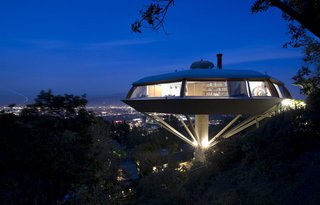 10 Modern Iconic Masterpieces - Photo 9 of 10 - New interior finishes, furniture, and a guesthouse were part of the restoration/renovation of John Lautner's Chemosphere, a 1960s house that makes frequent cameos in film and television.