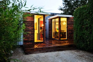 Sliding glass doors and galvanized metal siding are also available