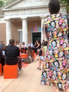 Here's a symposium in the U.S. pavilion courtyard, moderated by Mimi Zeiger.