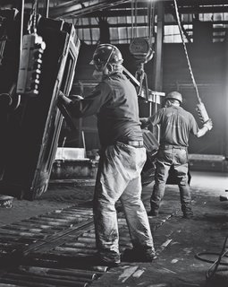 Homeland Ingenuity - Photo 8 of 8 - Workers in the foundry manufacturing center at Kohler headquarters in Wisconsin start on the first step in the cast-iron process. Photo courtesy Kohler Company.