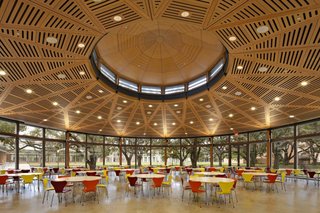 Dean’s List Dorms Across America - Photo 3 of 5 - The interior of a dining pavilion on Rice University campus by Hanbury Evan Vlattas Rice Company.