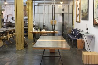 Designer Richard Velloso has been in this space since July after relocating from a more retail-centric space also in DUMBO. This is now his showroom and workspace and he lives right across the street.