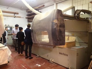 The much talked about enormous CNC machine (rumor has it the largest in Brooklyn) was reason enough for a visit