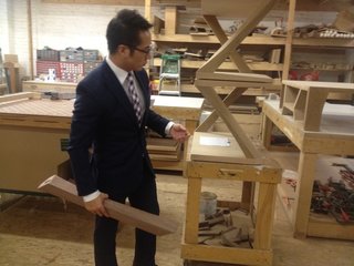 Luxury furniture brand Hellman Chang is well known around the borough of Brooklyn and beyond. Here, Eric Chang presents a soon-to-be polished Z table. Each leg of the table is shaped by hand in Brooklyn, resulting in an arresting sculptural piece.