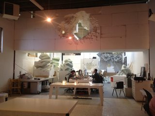 With most of their work and studio in all white, Snarkitecture wins the award for cleanest studio.