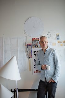 At his Copenhagen studio, Bentzen creates designs and prototypes for Muuto and other companies, including HAY, Royal Copenhagen, and Normann Copenhagen.