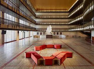 The Ballet's Crown Jewels - Photo 1 of 6 - The Promenade of the David H. Koch Theater featuring seating collection designed by Egg Collective. Photo by Frank Oudeman.