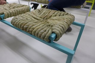 Dutch Design Week 2012, Pt. 1 - Photo 21 of 24 - Jasmina Vaisanen and Esther van Roemburg's Mass bench is made from turf grasses woven using traditional techniques. These examples were not yet fully dried and gave off a pleasant grassy meadow scent. Once dried, the seat will turn darker in color.